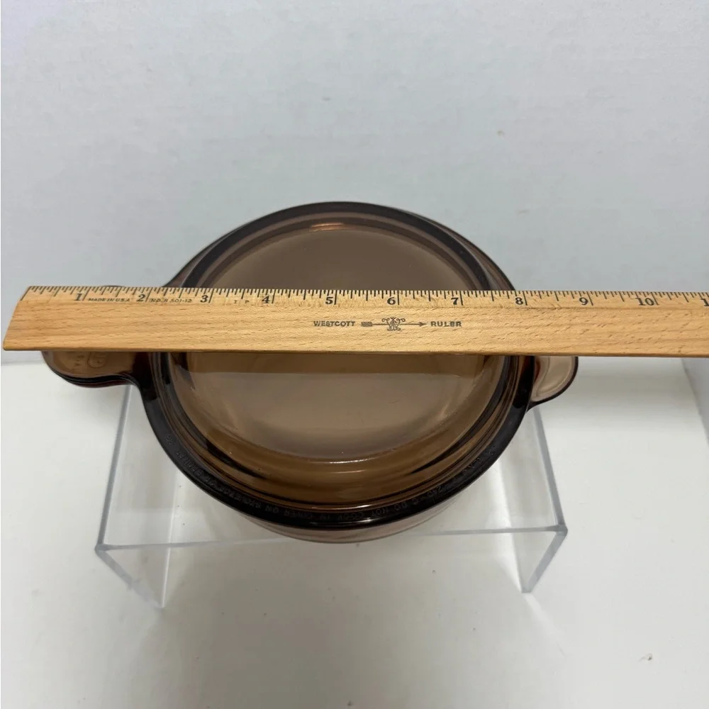 Corning war 720 vision Amber glass grab bowl V – 240 B with Pyrex 240 C lid